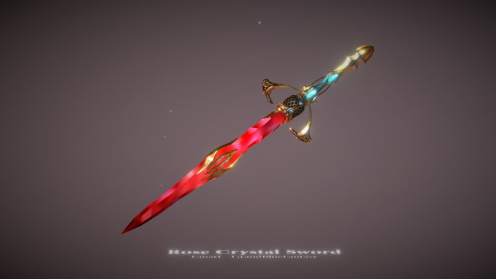Rose Crystal Sword - Fanart Grandblue Fantasy 3D Model