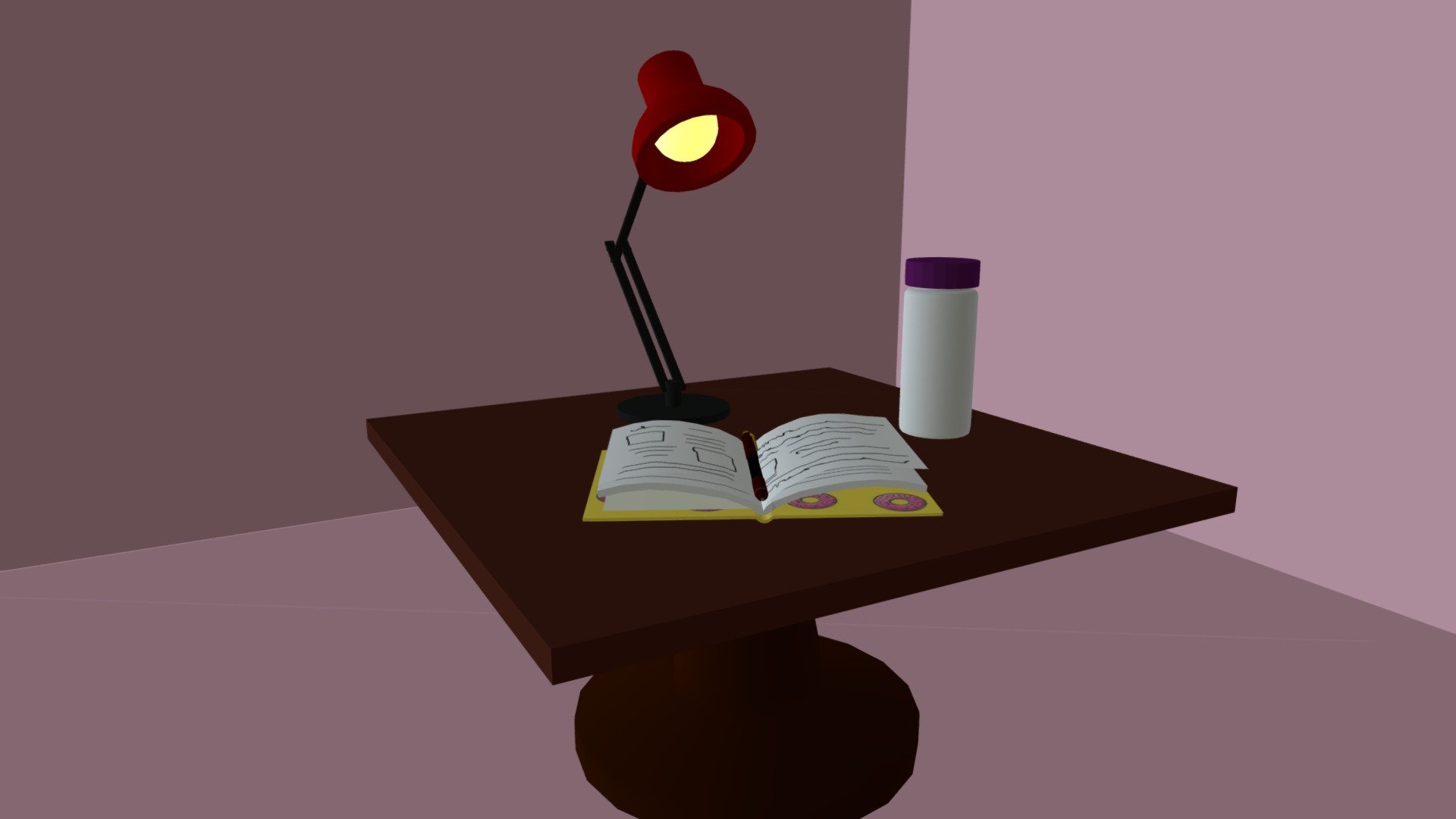 Table lamp with light object task