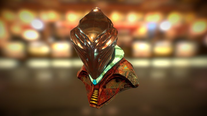 Masked Alien Bust 3D Model