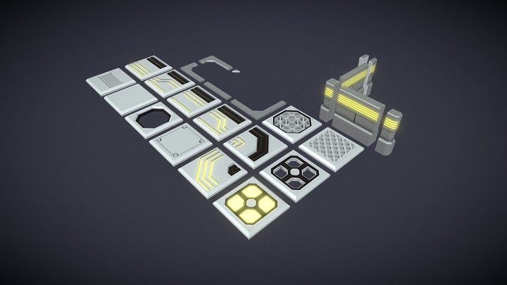 Floor Tiles Parts 3D Model
