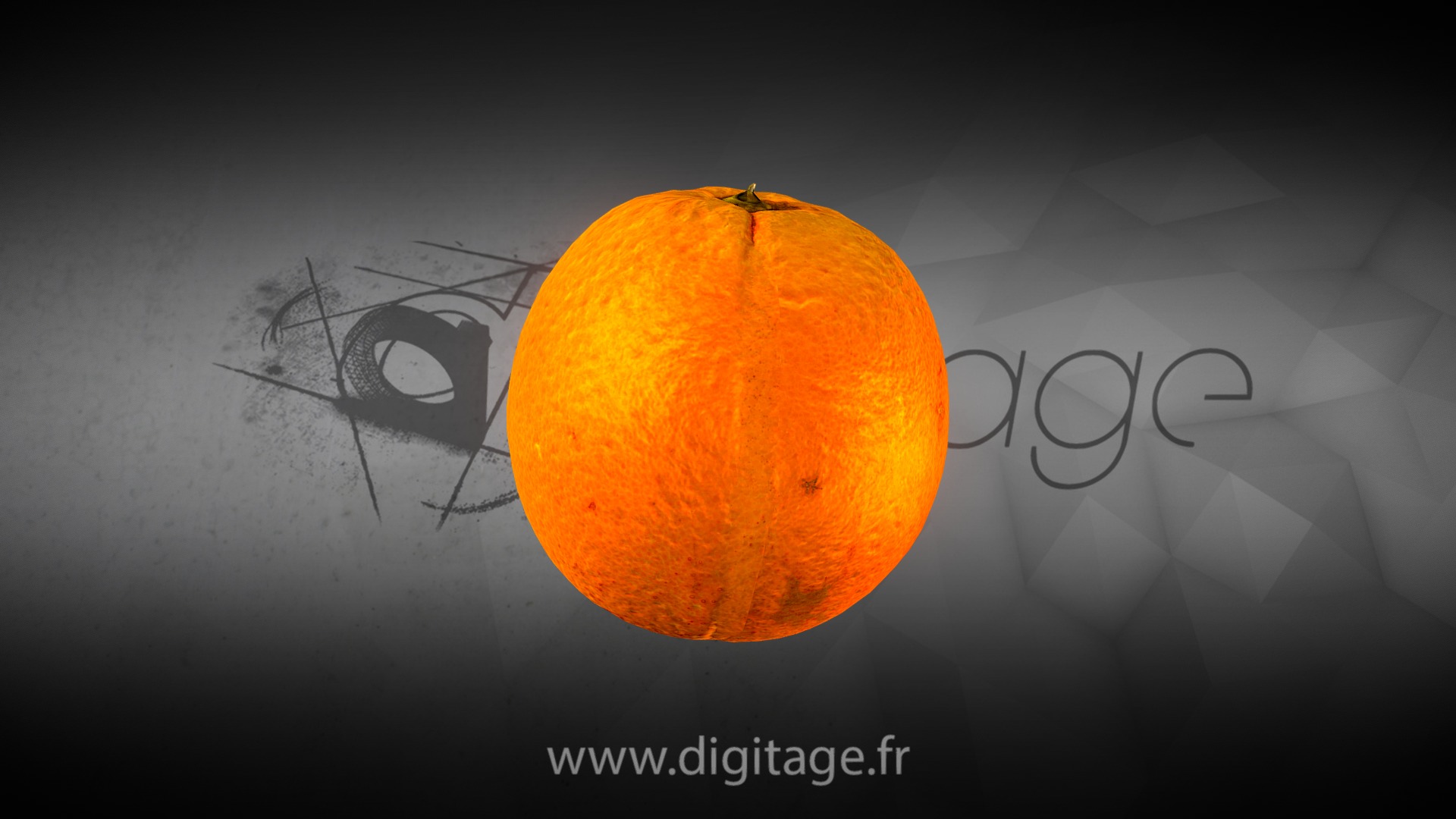 3D model Orange - This is a 3D model of the Orange. The 3D model is about an orange on a paper.
