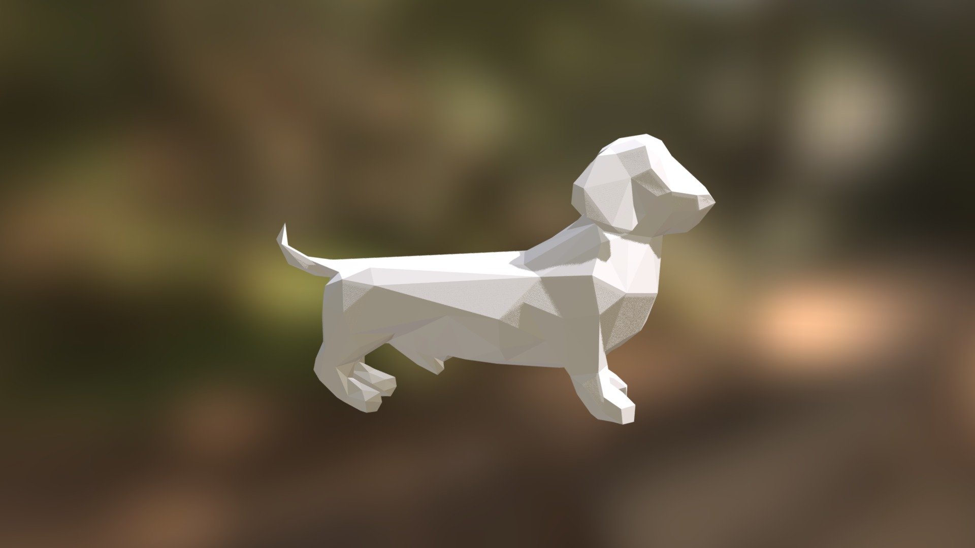 Dachshund low poly model for 3D printing
