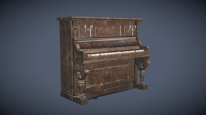 Upright Piano animation 3D Model