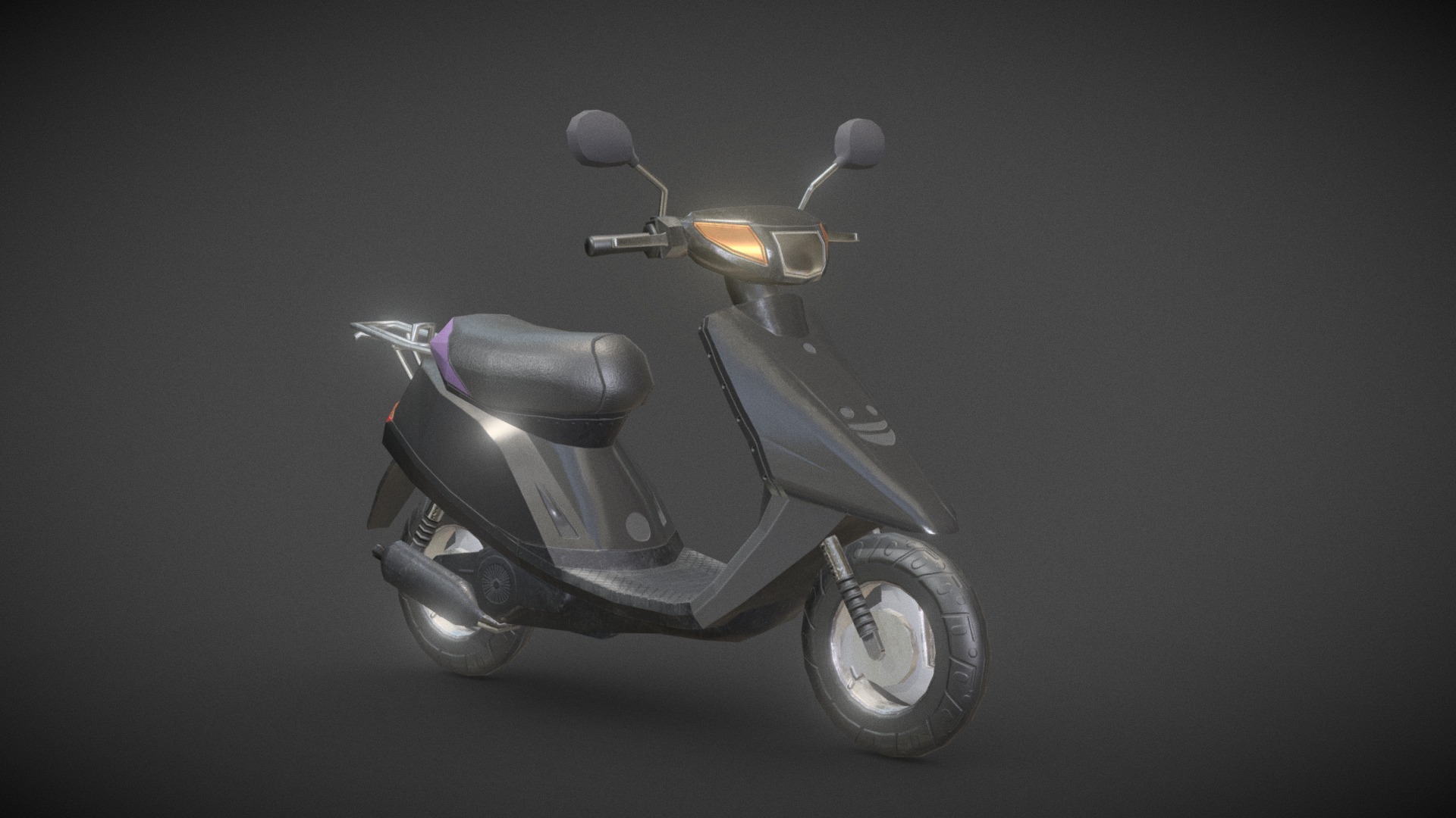 3D model Scooter mobile lowpoly - This is a 3D model of the Scooter mobile lowpoly. The 3D model is about a black and silver scooter.