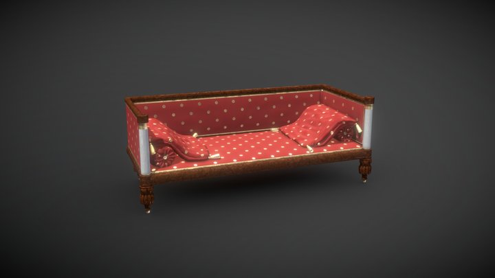 Excusive Retro Couch 3D Model