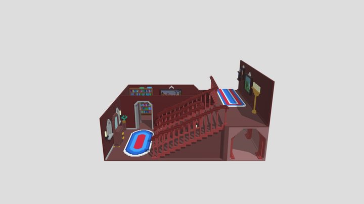 Old Castle Rooms (first Voxel art) 3D Model