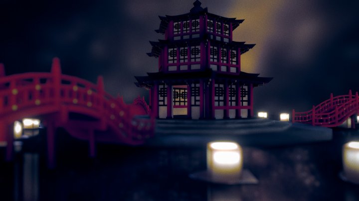 Temple of the Spirits (Asian Temple) 3D Model