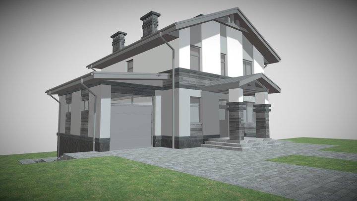 Двоскатний дах 3D Model