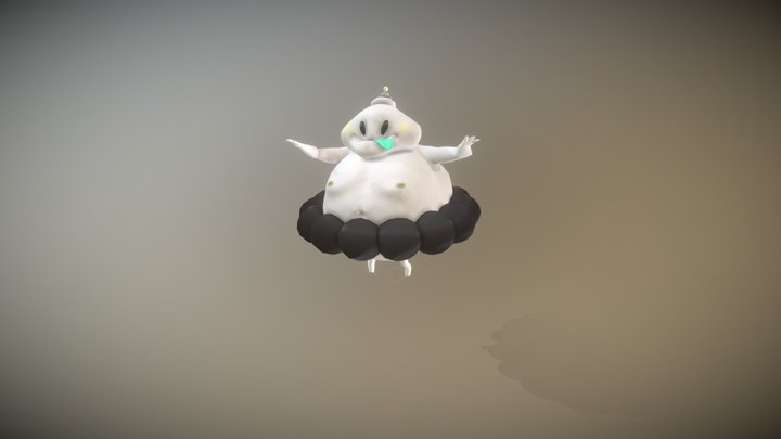 Carbon Dioxide Personification flying loop 3D Model