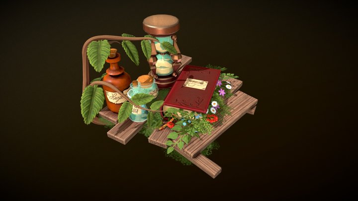 Herbal Alchemist Scene 3D Model