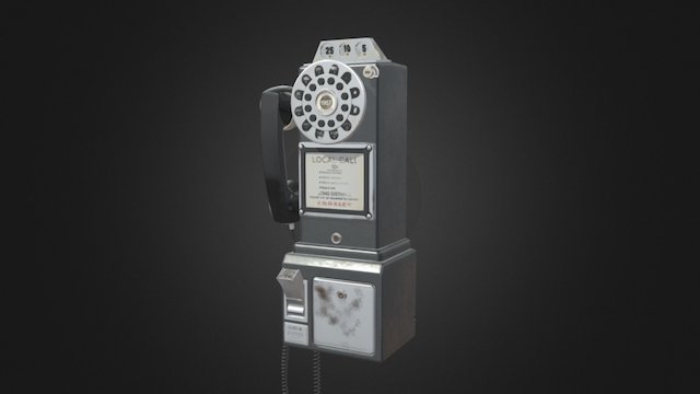 1950's Classic Pay Phone 3D Model