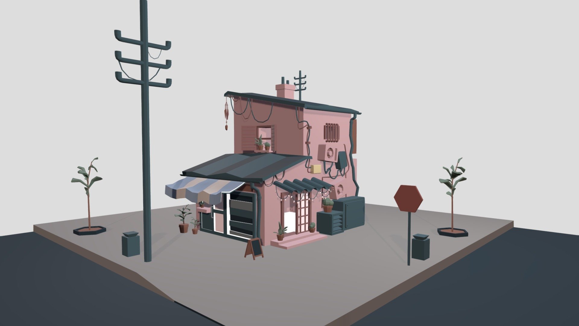 Corner Shop - 3D model by jorjaaa [2a480cb] - Sketchfab