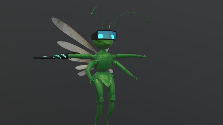 Poplopo - Cyborg Insect 3D Model