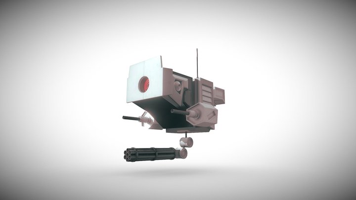 Flying Robot Turret 3D Model