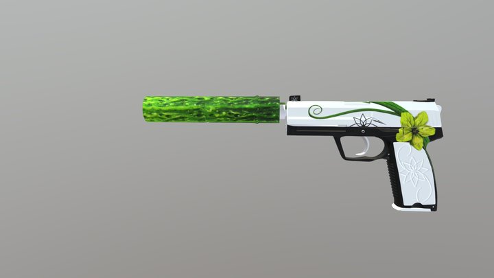 USP-S Cucumber by Ruvers137 3D Model