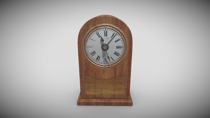Wooden table clock 3D Model