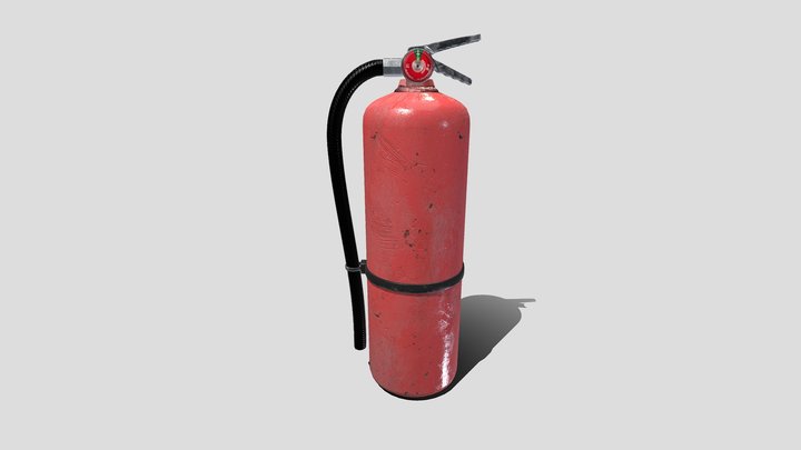 Realistic Game Ready Fire Extinguisher 3D Model