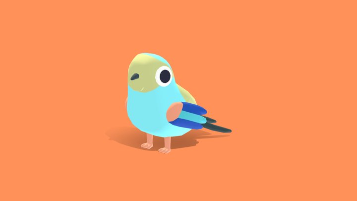Abyssinian Roller - Quirky Series 3D Model