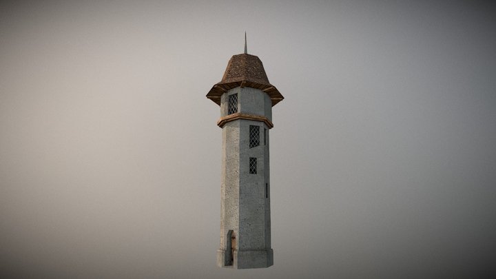 Medieval Round Tower 3D Model
