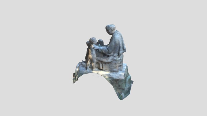 Statua di Don Angelo Conte 3D Model