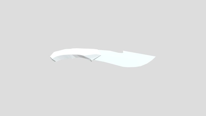 Untextured | "Cyberpunk" Low Poly Knife 3D Model