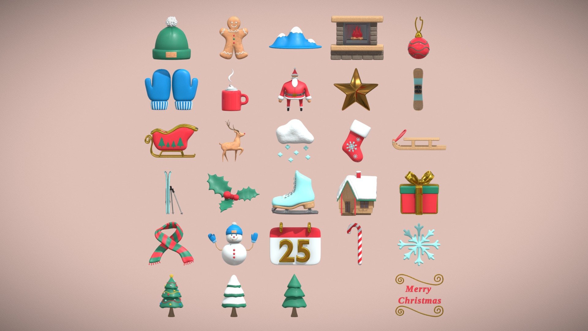 Winter / Christmas 3D models pack - Buy Royalty Free 3D model by ...