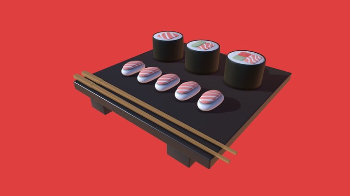 LowPoly Sushi [Retry School] 3D Model