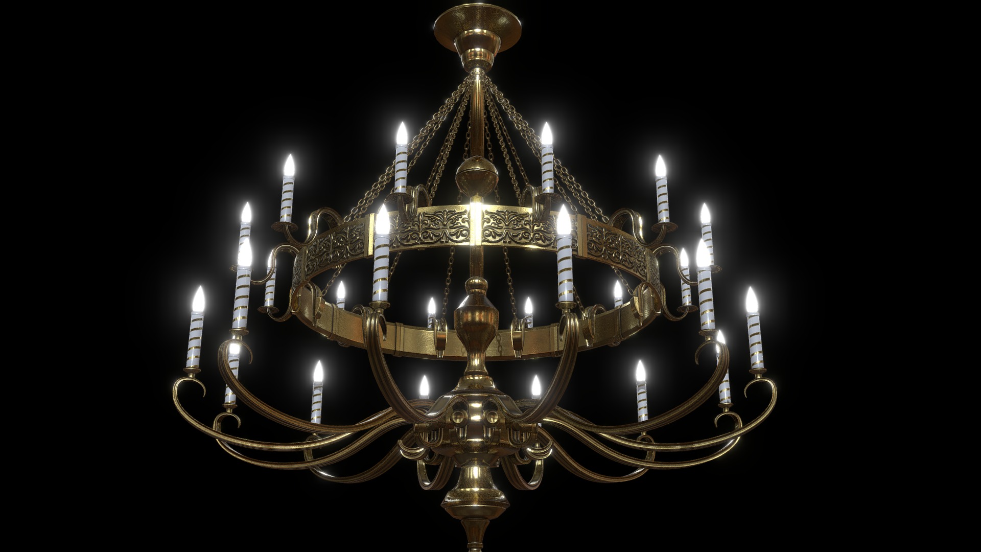 3D model Chandelier (всесвещник, πολυκάνδηλον) - This is a 3D model of the Chandelier (всесвещник, πολυκάνδηλον). The 3D model is about a chandelier with many lit candles.