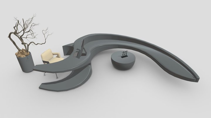 Reception Desk - 005 3D Model