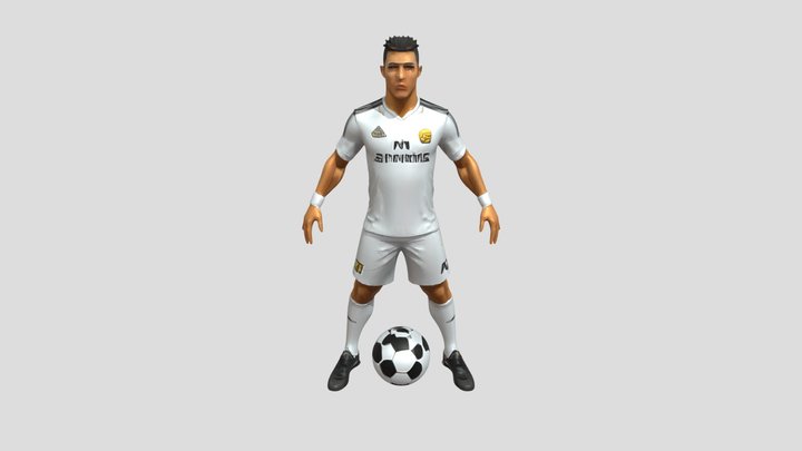 soccer player statue with ball – Kostenloses 3D-Modell STL