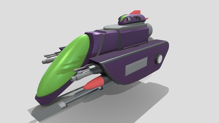 Spaceship with AO 3D Model