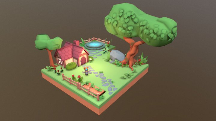 Little Garden Environment 3D Model