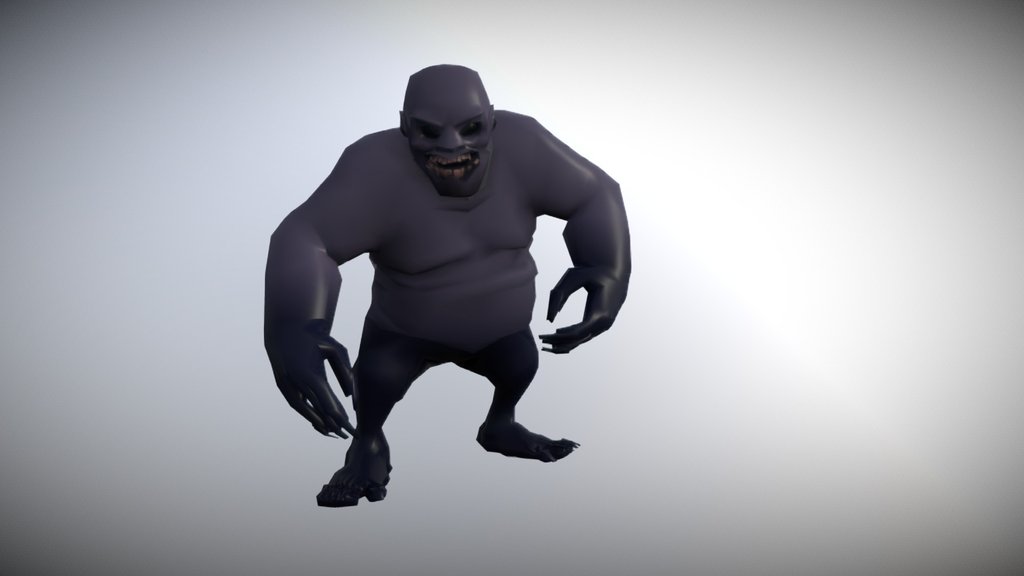 Cartoonish Big Brutish Low Poly Zombie