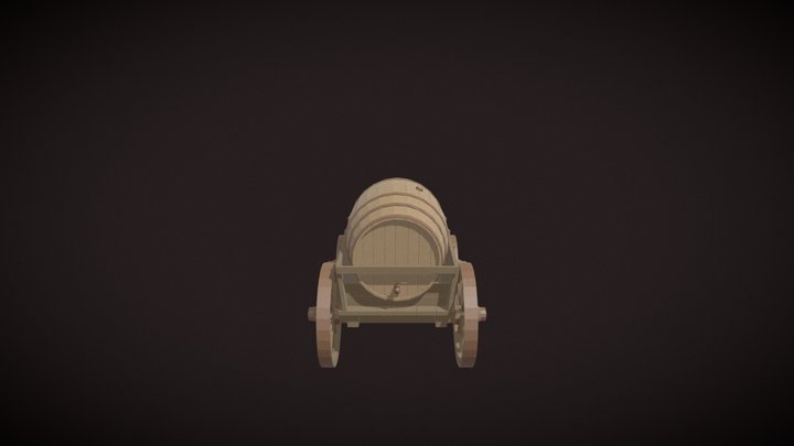 Old Wooden Cart V1 3D Model