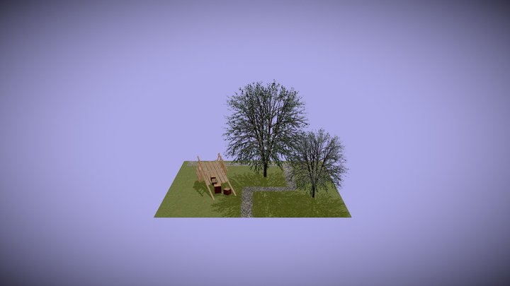 Tileable Grass and Cobblestone Pathways Scene 3D Model