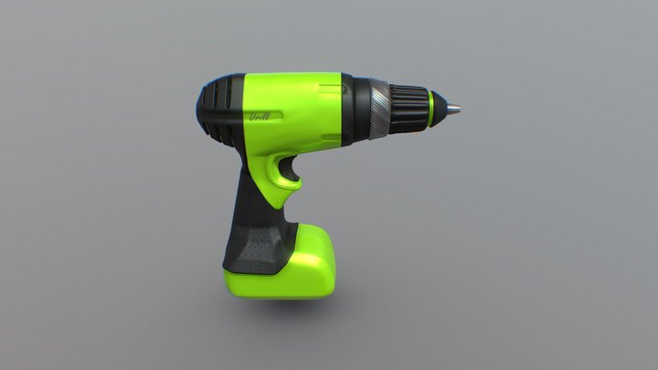 Green Drill 3D Model