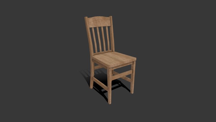 Old Wooden Chair Low-poly – Free 3D Model STL