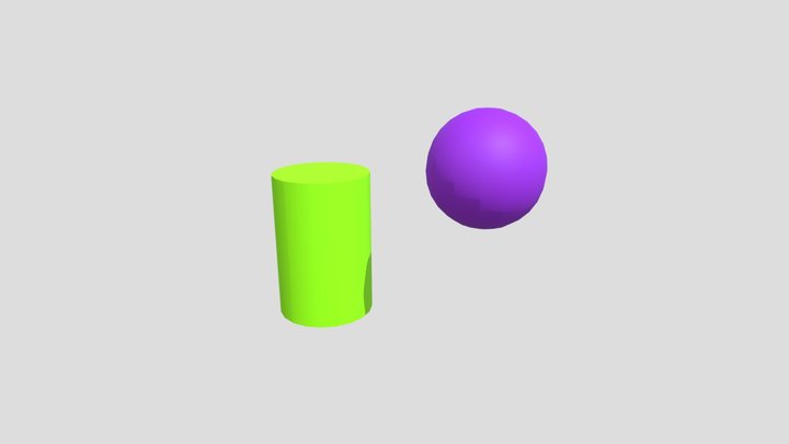 Purplesphere-greencylinder 3D Model