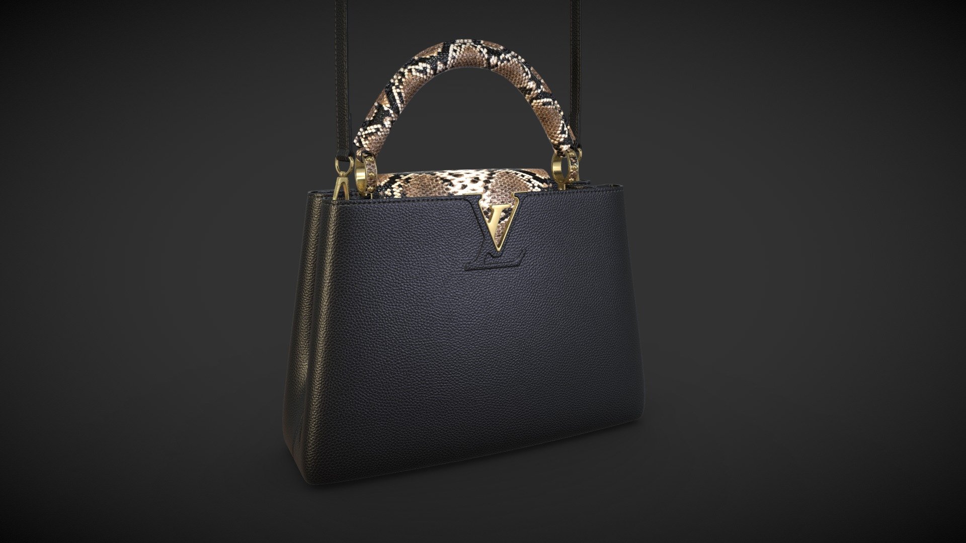 Louis Vuitton Capucines Bag Snake Leather - Buy Royalty Free 3D