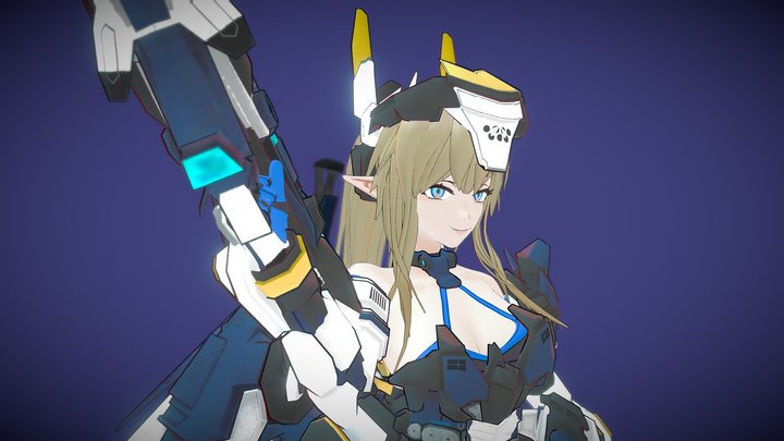 Anime Girl Codename : Azur-Nova 3D Model