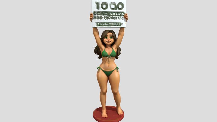 1000 Models to Sketchfab Award Trophy – Gratis 3D-model STL