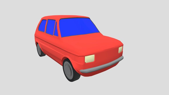 Low Poly Fiat 128p 3D Model