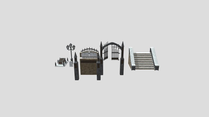 Modular Graveyard 3D Model