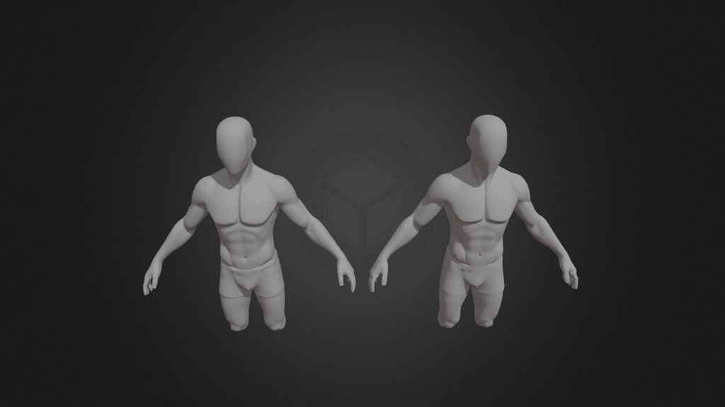 Stylized Male Base Mesh – Quad & Tri Topology