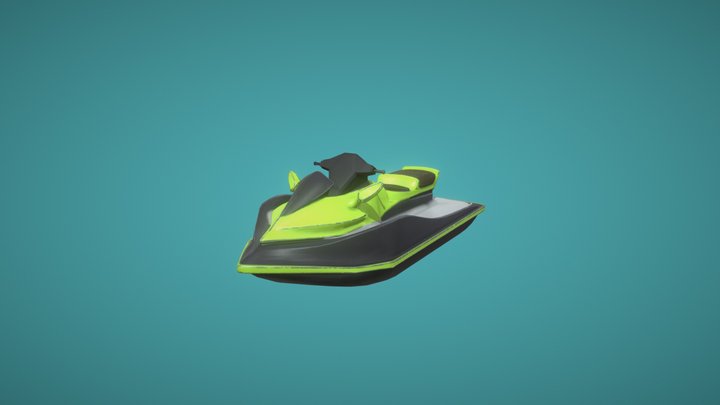 Custom Jetski Low Poly 3D Model