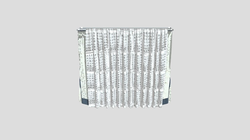 Realistic Curtain Prussian Blue