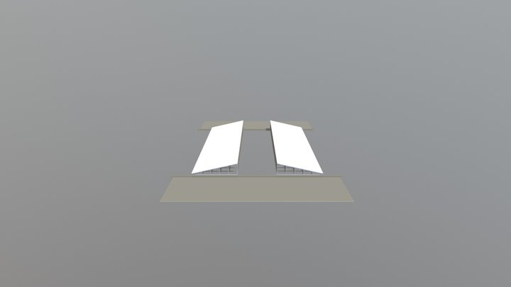 Retractable Stadium Roof 3D Model