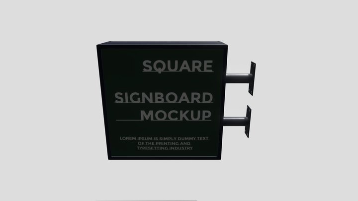 Square Signboard - 600mm 3D Model