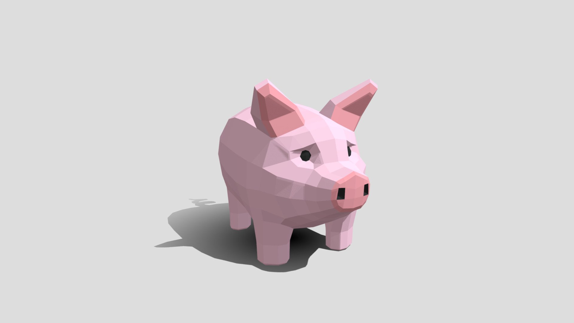 Lowpoly origami pig