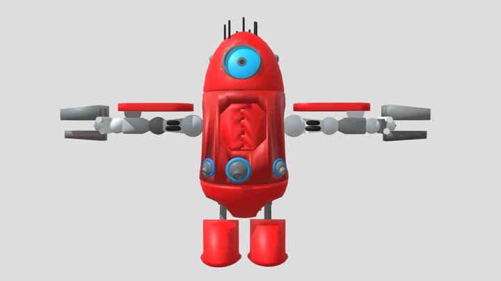 Monsters Vs Aliens Robot Probe Early Design arms 3D Model